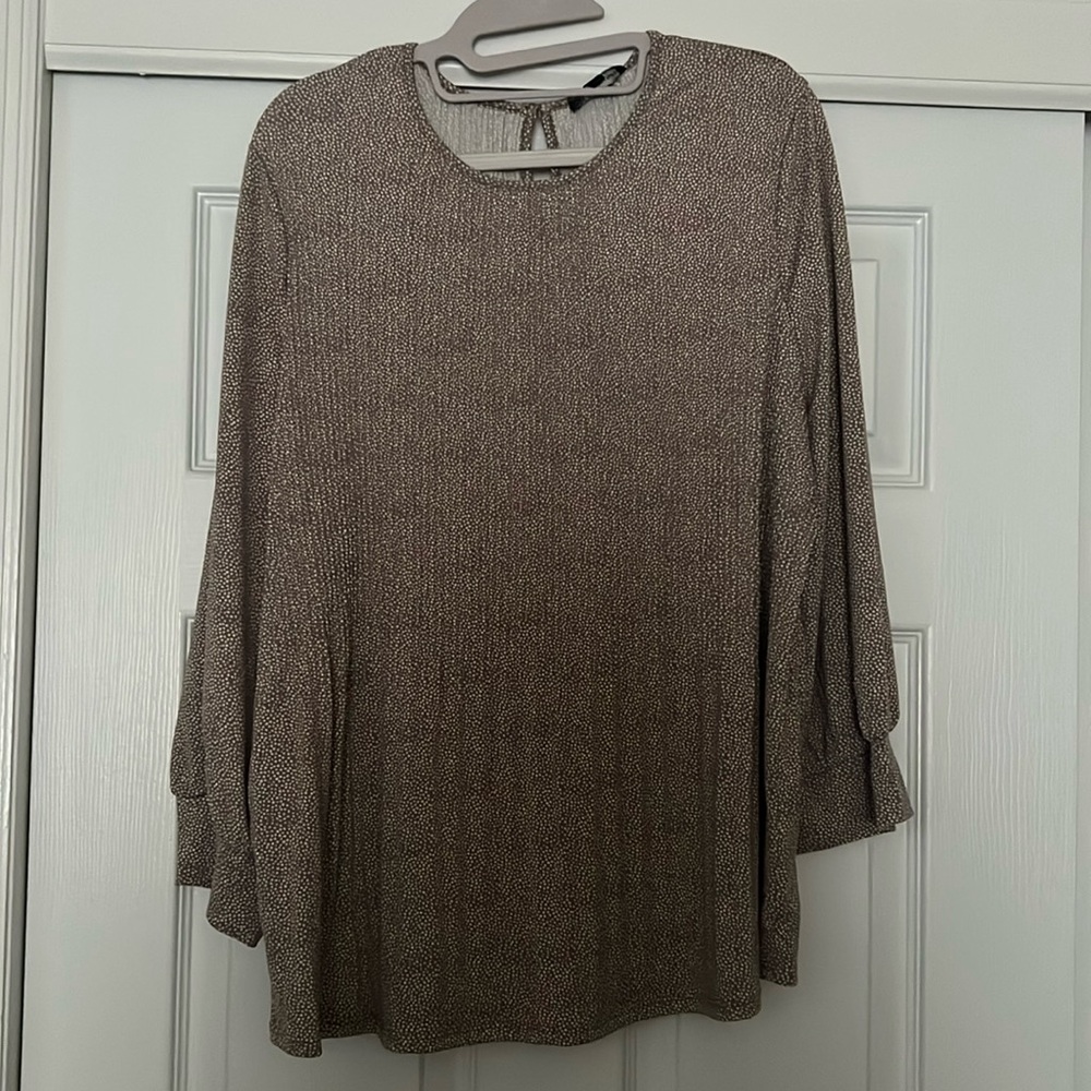 Adrianna Papell Print Knit Pleated Trapeze Top XL